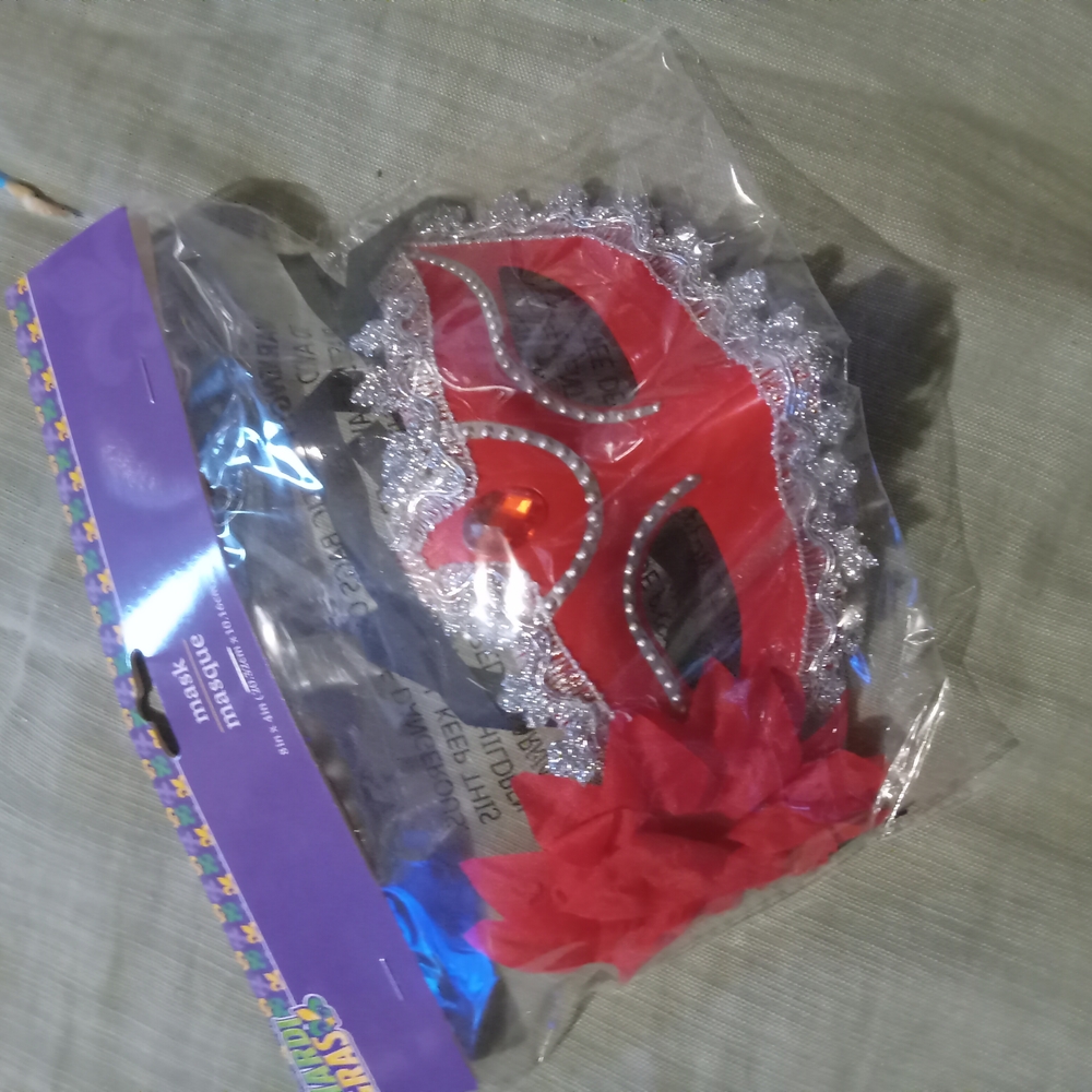 FaceMask Red and Black Costume Accessory - Picture 2 of 5